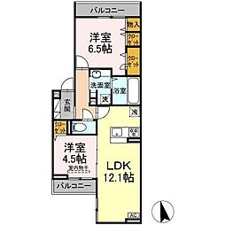 トレフル西新井 2LDKの間取図画像