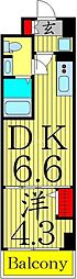 KDXレジデンス梅島 1DKの間取図画像