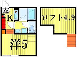 Dコート西新井 1Kの間取図画像