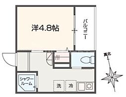 アイウシ梅島 1Kの間取図画像