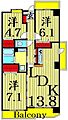 ベルドミール弐番館7階13.1万円