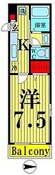 アイビー・コート 1Kの間取図画像