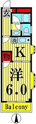 ベルシオン小野寺 1Kの間取図画像