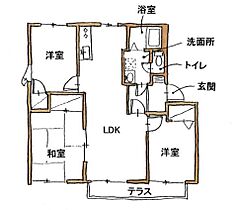 ユトリロ佐藤 A-201 ｜ 愛知県豊橋市佐藤五丁目6－5，6－6，6－7（賃貸アパート3LDK・1階・62.87㎡） その2