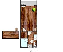 セザンヌ片西 1Kの間取図画像