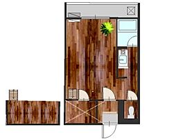 セザンヌ花田2 ワンルームの間取図画像