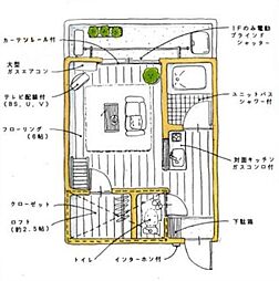セザンヌ多米 ワンルームの間取図画像