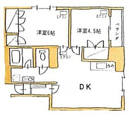 ユトリロ新川 2LDKの間取図画像