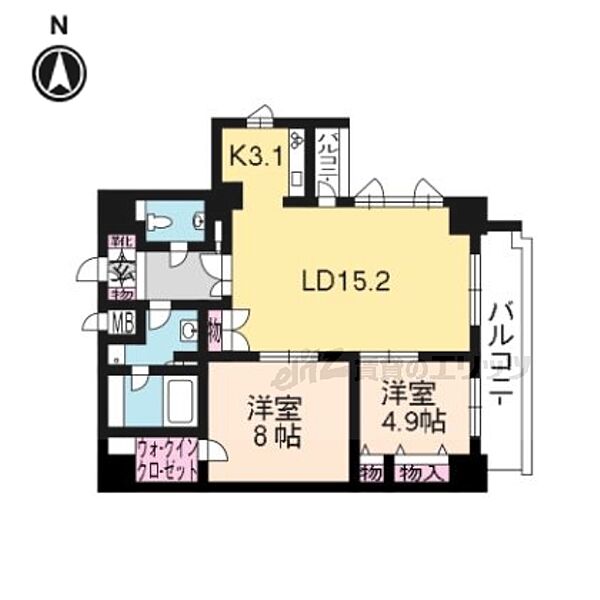 レジディア御所東 902｜京都府京都市上京区新烏丸通下切通シ上る新烏丸頭町(賃貸マンション2LDK・9階・73.56㎡)の写真 その2