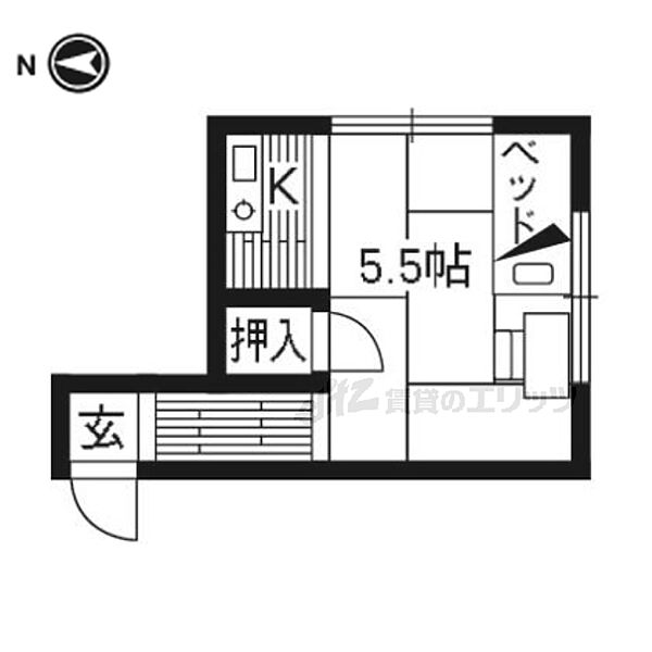 好川荘 106｜京都府京都市左京区吉田神楽岡町(賃貸アパート1K・1階・12.00㎡)の写真 その2