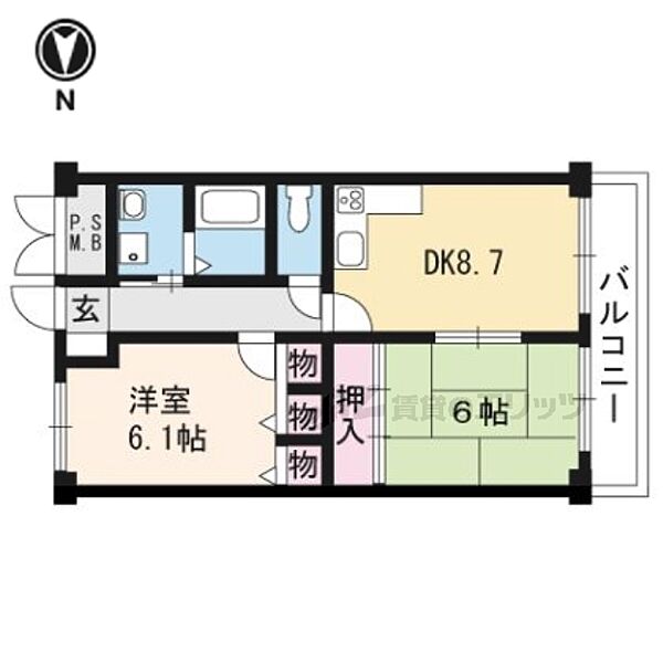 京都府京都市上京区千本通一条上る泰童片原町(賃貸マンション2DK・10階・53.76㎡)の写真 その2