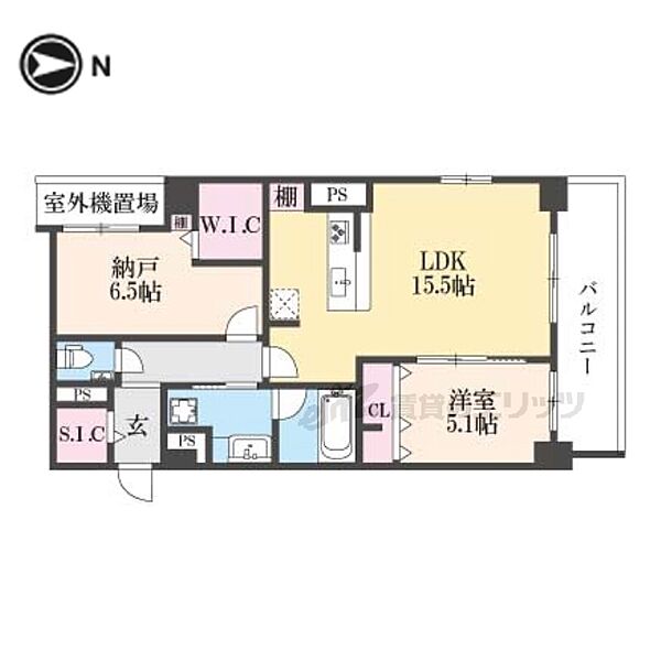 京都府京都市東山区三条通白川橋東入五軒町(賃貸マンション2LDK・3階・67.19㎡)の写真 その2