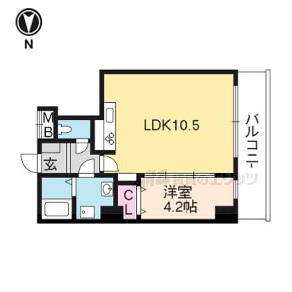 京都府京都市右京区西院春栄町(賃貸マンション1LDK・6階・35.62㎡)の写真 その2