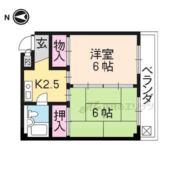 エスプリト横山 302｜京都府京都市東山区大和大路通七条下る4丁目本池田町(賃貸マンション2K・3階・28.00㎡)の写真 その2