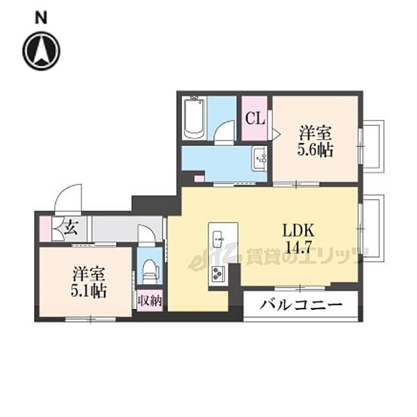 六条荘 301｜京都府京都市下京区西側町(賃貸マンション2LDK・3階・59.92㎡)の写真 その2