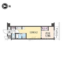 スワンズ京都東寺ガーデン 1LDKの間取図画像