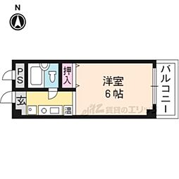 コーポグランブルー 1Kの間取図画像