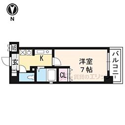 ベラジオ御所東 1Kの間取図画像