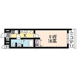 蔵屋 1Kの間取図画像