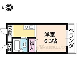 森マンション7 1Kの間取図画像