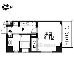 エステムプラザ京都ステーションレジデンシャル 1Kの間取図画像