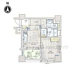 クリスタルグランツ西大路三条 1DKの間取図画像