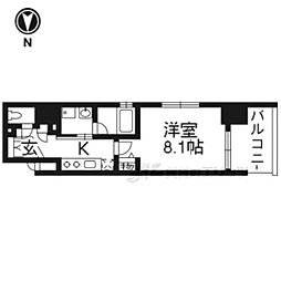 ベラジオ京都西大路 1Kの間取図画像
