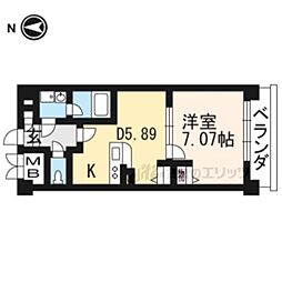 コンフォーレ栗栖野 1DKの間取図画像