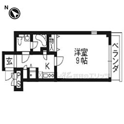 メゾン・マリゼッタ2 1Kの間取図画像