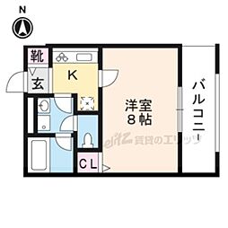 シルバニア京都山ノ内 1Kの間取図画像