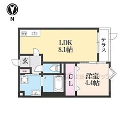 REGIES京都梅小路(レジエス京都梅小路) 1LDKの間取図画像