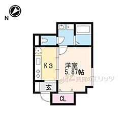Ohana 1Kの間取図画像