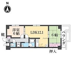 レジデンス鳥羽 2LDKの間取図画像