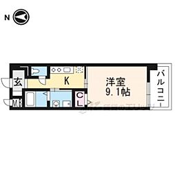 SHICATACHAMBRETTES2 1Kの間取図画像