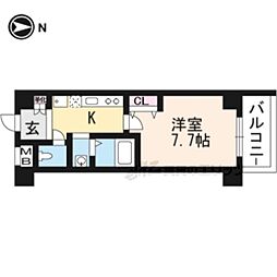 EASTGATE京都 1Kの間取図画像