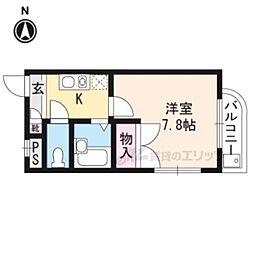 ハウス・セゾン鞍馬口 1Kの間取図画像