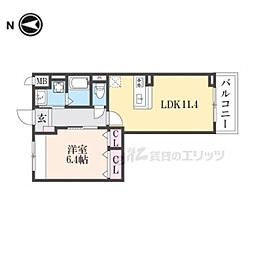 エムアイヒルズ 1LDKの間取図画像