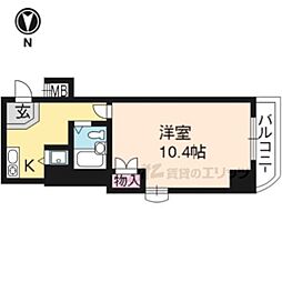 ジョイテル西院 1Kの間取図画像