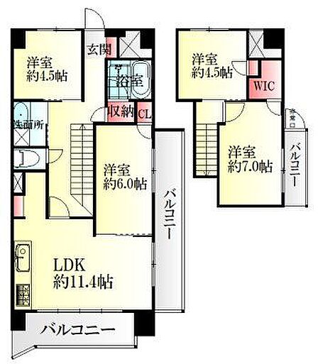 4LDK 間取り