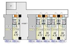 シャンブル向山 1Kの間取図画像