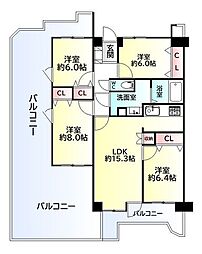 ダイアパレス柏木四季の杜陽だまり館 4LDKの間取図画像