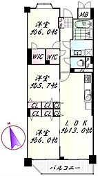 ファミール向山 3LDKの間取図画像