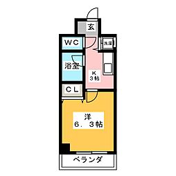 菱和パレス銀座八丁目 1Kの間取図画像