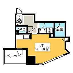 コンフォリア銀座EAST ワンルームの間取図画像