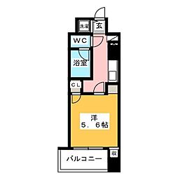 PRIMEURBAN日本橋茅場町 1Kの間取図画像