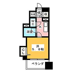 PRIMEURBAN日本橋茅場町 1Kの間取図画像