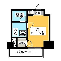 パークアクシス錦糸町スタイルズ ワンルームの間取図画像