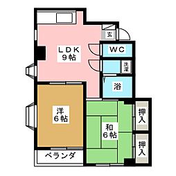 横川NSビル 2LDKの間取図画像