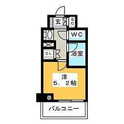 パークアクシス錦糸町スタイルズ ワンルームの間取図画像