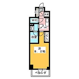 レジディア亀戸 1Kの間取図画像